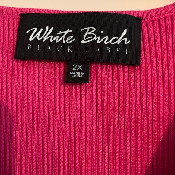 White Birch Ribbed Long Sleeve V-Neck Bodycon Dress with Front Cutout Detail - Picture 3 of 6